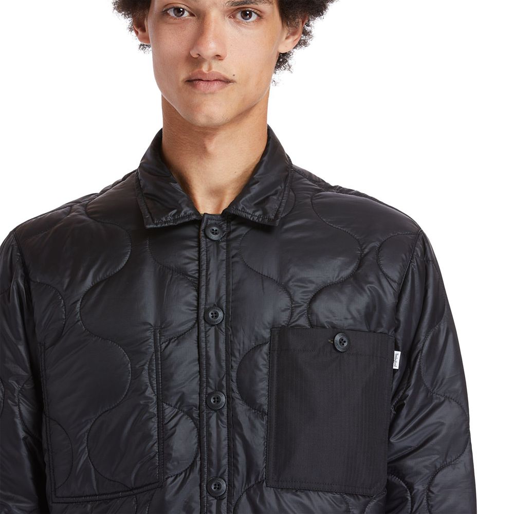 Timberland Mens Jackets Heritage Long-Sleeve Onion-Quilted Shirt - Black - India TG8524063